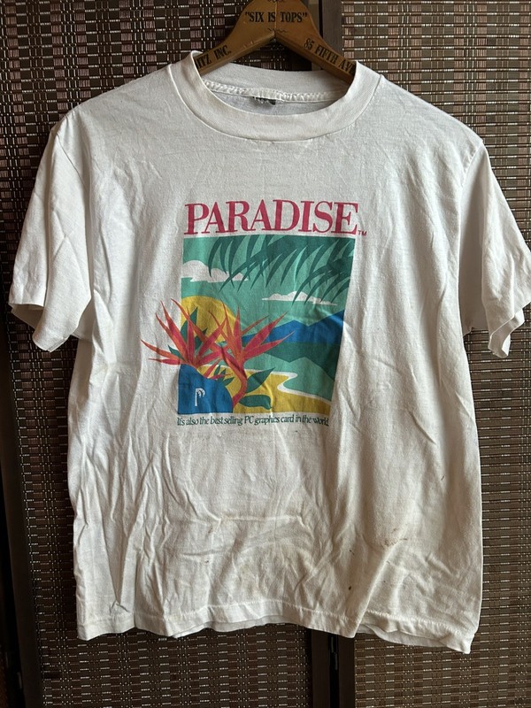 Vintage Paradise PC Graphics Like Men’s Medium Tropical Beach Screen Print