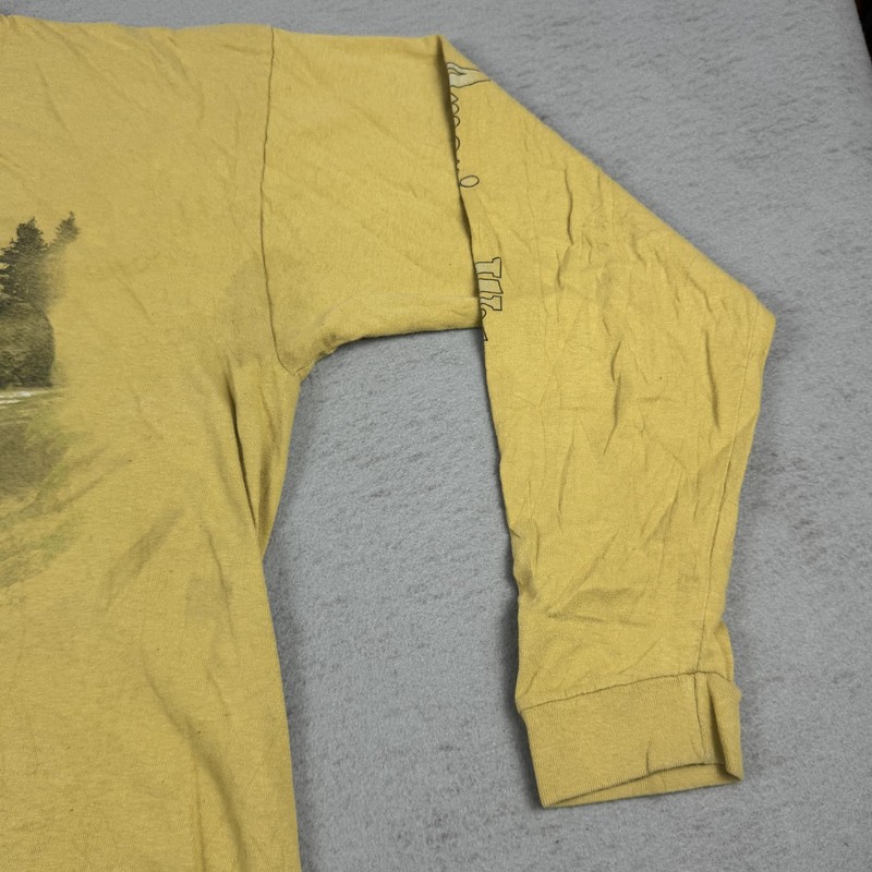 American Wildlife Grey Wolf Shirt Mens Extra Large Yellow Long Sleeve Graphic gallery