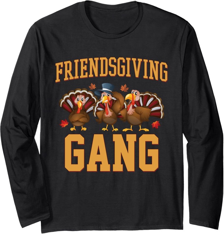 Thanksgiving 2021 Turkeys Group Family Friendsgiving Long Sleeve Tshirt