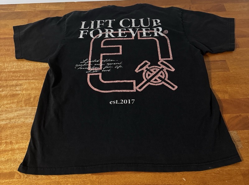 Lift Club Forever T-Shirt Vintage Shaka Wear 2XL Cotton Weightlifting Black 2XL