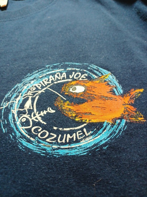 Pirana Joe Cozumel Graphic Navy Shortsleeve Tshirt Sz X L