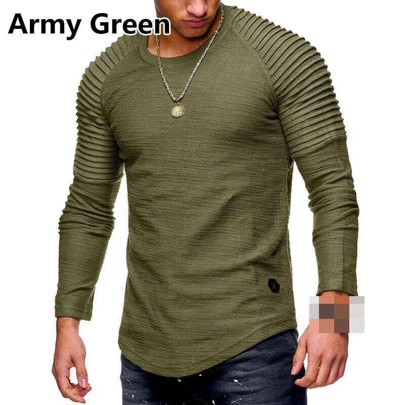 Men's T-shirt O Neck Slim Fit Casual Muscle Tee Tops Blouse Long Sleeve M-3XL 😍 gallery