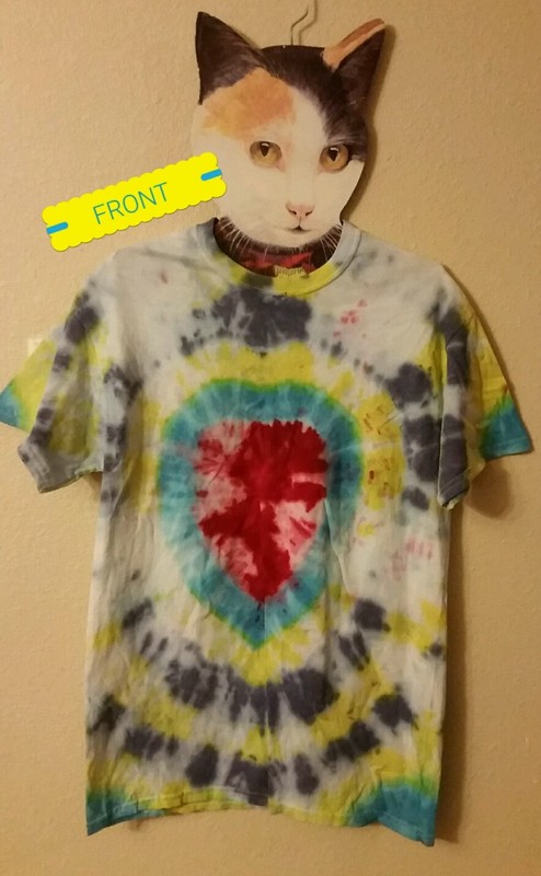 NEW 💙U CHOOSE🧡: 2 COLORS Men’s Med TIE DYE “HEART BOTH SIDES” Gildan T-Shirts
