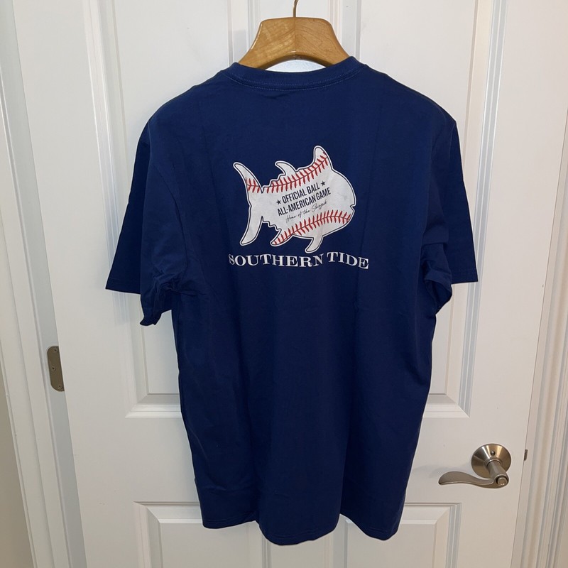 Southern Tide Men Medium M Tee T Shirt Skipjack Fish Baseball Game Blue NWT $38 gallery