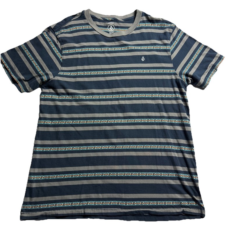 VOLCOM Patterned Modern Fit Mens SS T Shirt Sz XXL FREE SHIPPING Y2K E32
