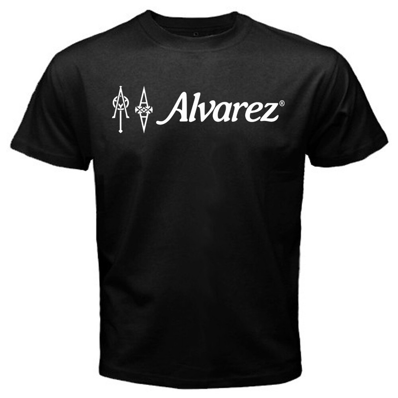 Alvarez Guitar Logo Men’s Black T-Shirt Size S to 3XL