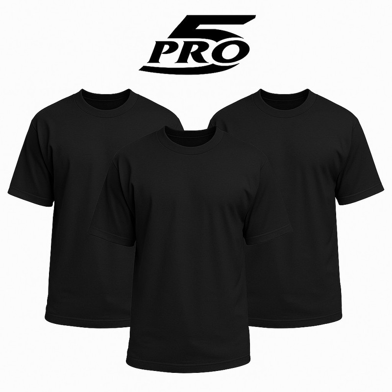 3 PACK Men's Pro5 Short Sleeve Plain T-Shirt Super Heavy Weight - S_3XLT gallery