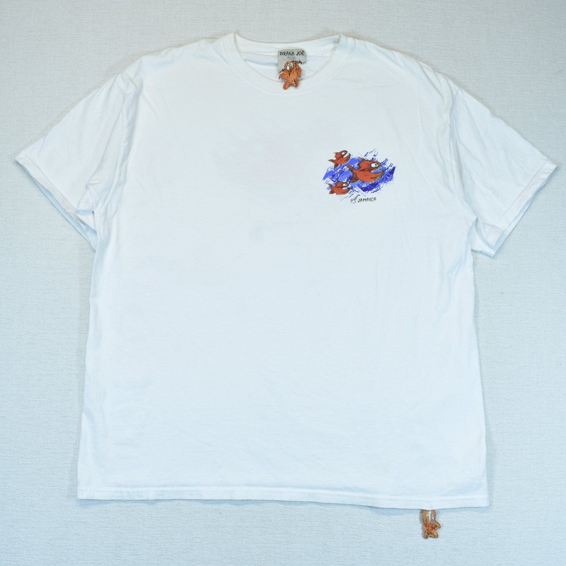 Pirana Joe Jamaica Graphic T Shirt White XXL Cartoon Fish Tourist Souvenir Tee gallery