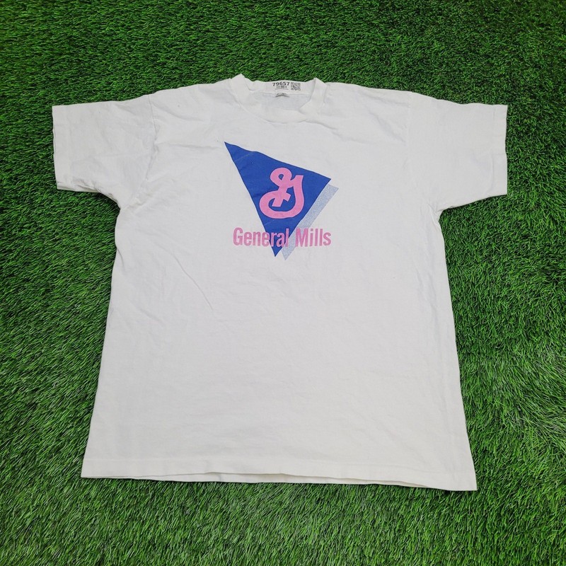Vintage 90s General-Mills Shirt L/XL 23x28 White