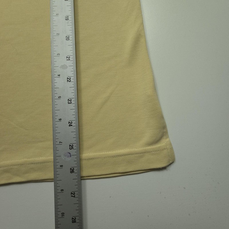 Burma Bibas Mens Shirt Small Yellow Soft Ribbed Texture Modal Basic Casual Tee S gallery