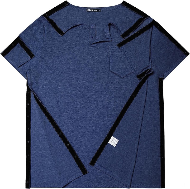 Men’s Post Shoulder Surgery Recovery Shirt Tear Away Short Sleeve Rotator Cuf... gallery