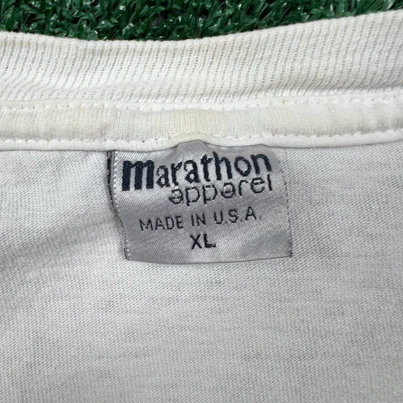 VTG Marathon Apparel T-Shirt Mens XL White Yellow Lab Cotton Ducks Unlimited 90s gallery