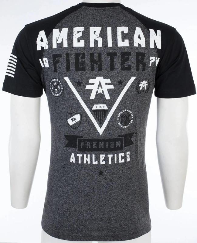 American Fighter Mens T-Shirt MICHIGAN Athletic BLACK GREY Biker MMA gallery