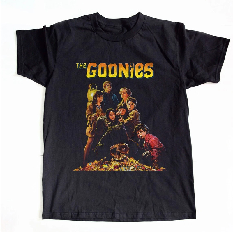 The Goonies Adventure Movie Heavy Cotton Black T-shirt Size S-5XL