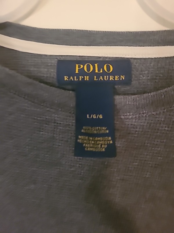 Polo Ralph Lauren Thermal Shirt Men's XL Gray LS RN 15763 Logo Pony Gold Label gallery