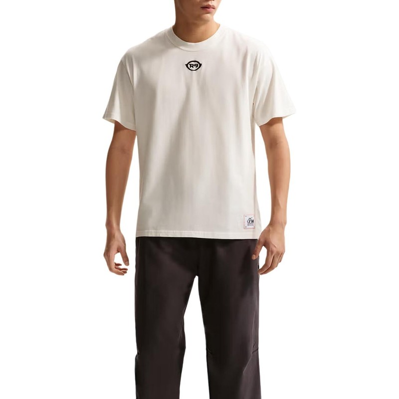 Nike T Shirts Men’s Ecru Crew Neck Moderate IU4474-133 Size