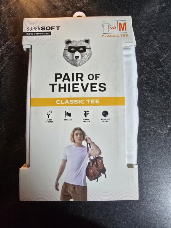 Pair of Thieves Men’s 2 pk CLASSIC TEES Undershirts T-Shirt Super Soft Medium
