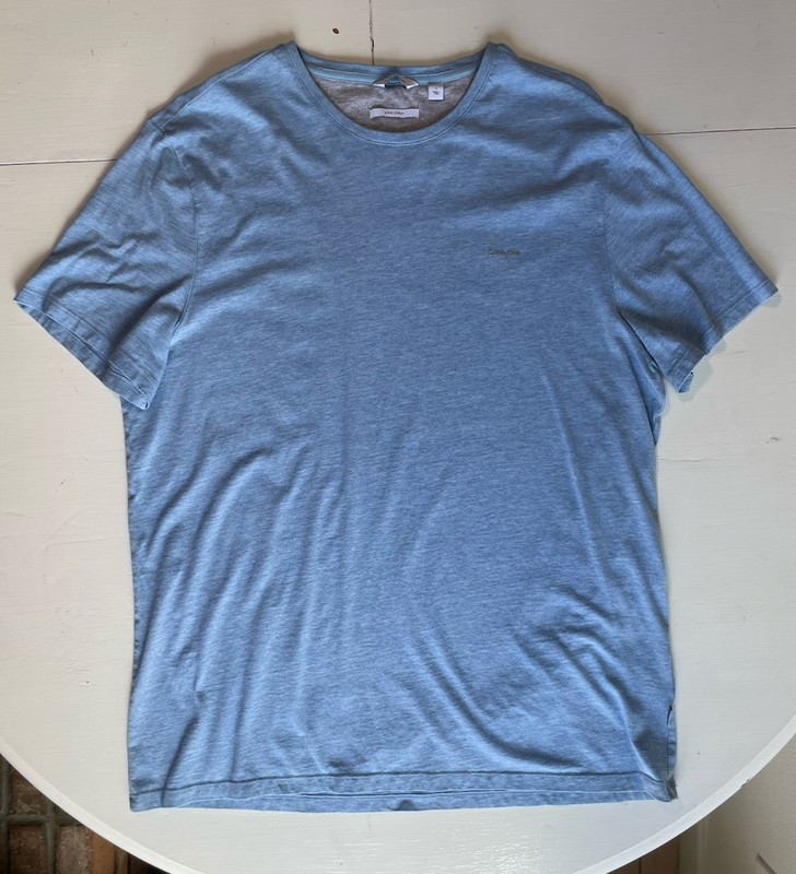 Calvin Klein Liquid Touch Men’s Blue Short Sleeve T-Shirt, L