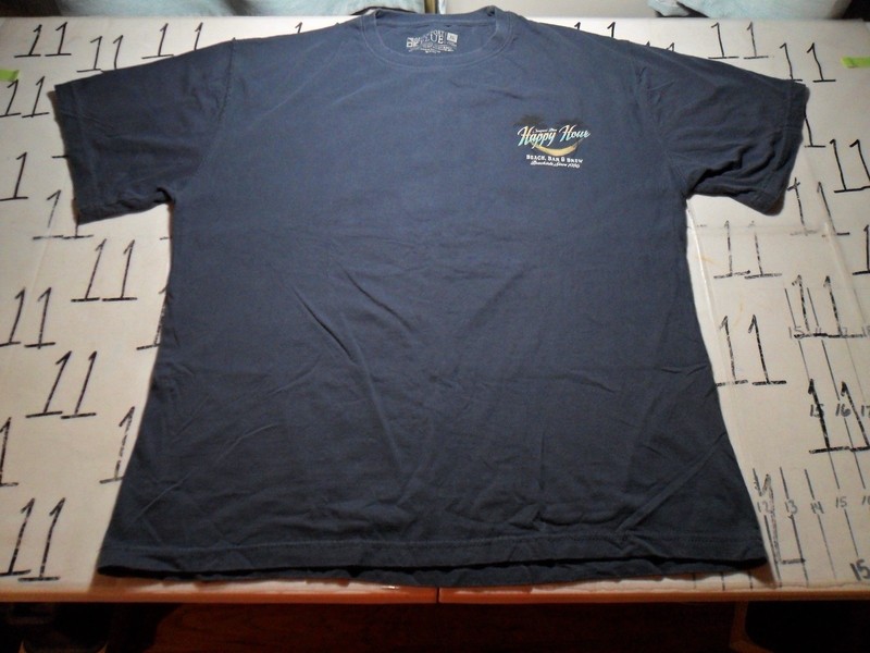 XL Newport Blue Happy Hour Every Every 60 Minutes Beach Bar & Blue Shirt