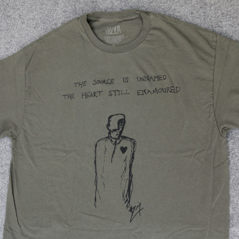 Hozier Band T Shirt XL Unknown Lyric SOURCE UNNAMED Merch Tour Concert Art Tee
