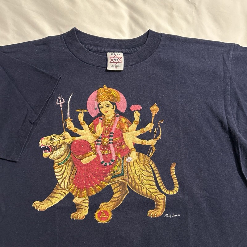 Vintage Stanley Desantis Hindu Goddess Durga Tee. Rare, Stanley desantis Art