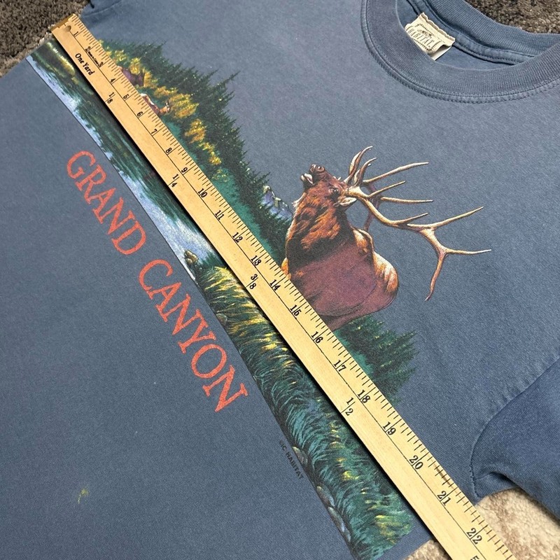 Vintage Nature Shirt Mens Large 90s Y2K Elk Moose Deer Habitat All Over Print gallery