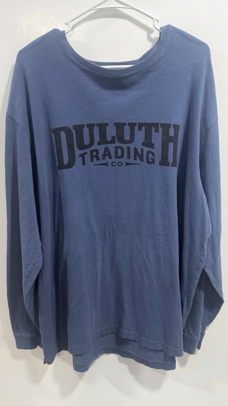 Duluth Trading Co Men’s Longtail XL Blue 100% Cotton Long Sleeve Shirt