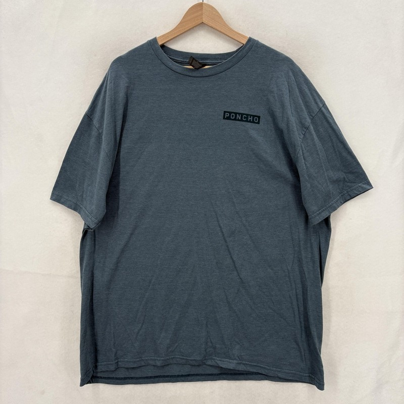 Poncho Shirt Mens 2XL Blue Made For The Outdoors Logo Tee Relaxed Fit Graphic