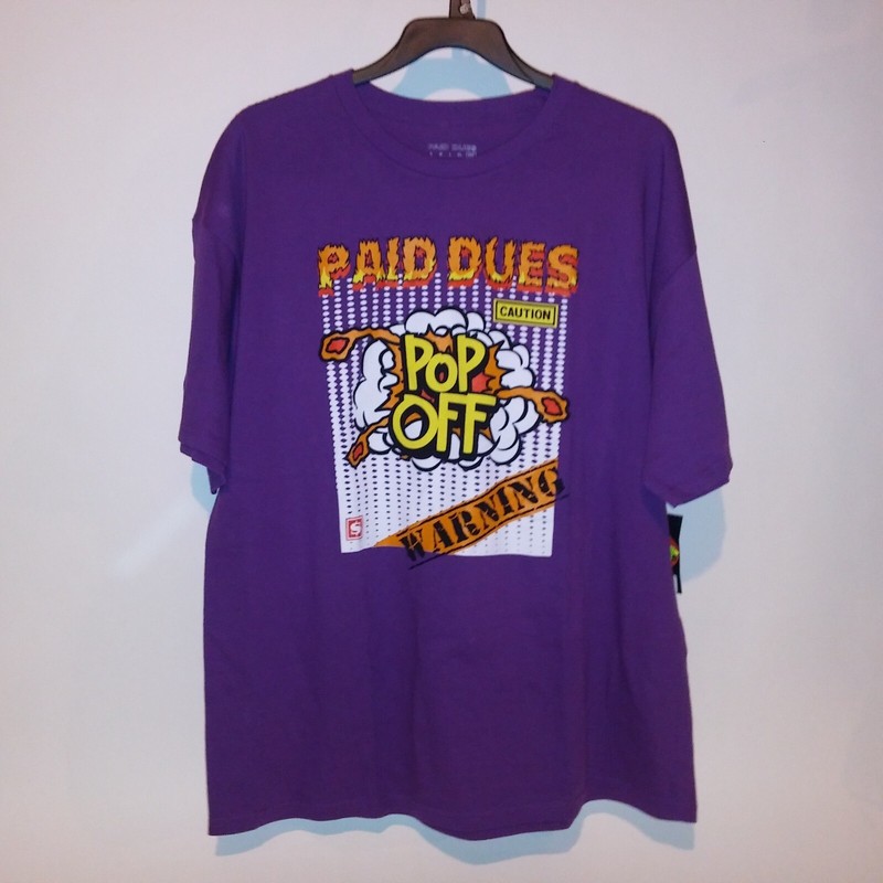 Paid Dues Mens T Shirt Purple Orange Yellow White Graphic Tee Pop Off Short Slee