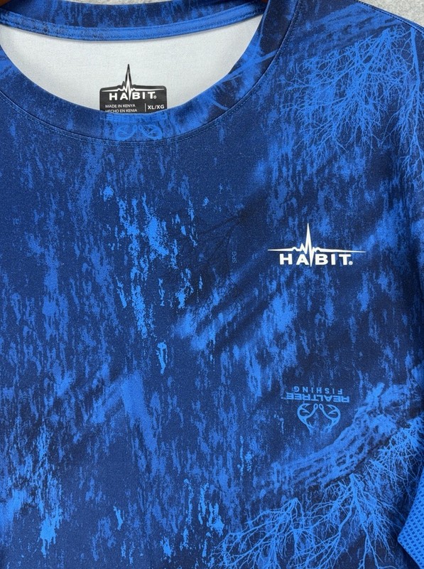 Habit Realtree Fishing Shirt Mens XL Blue Camo Long Sleeve Performance Mesh Top gallery