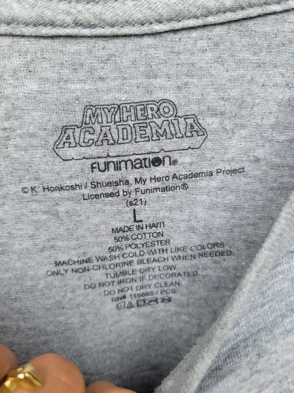My Hero Academia Himiko Toga T-Shirt Gray Anime Horikoshi Shirt Tee Large gallery