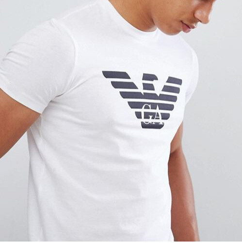 Emporio Armani Black Men's cotton T-Shirt EA Round Neck,Size M*L*XL*2XL*3XL gallery