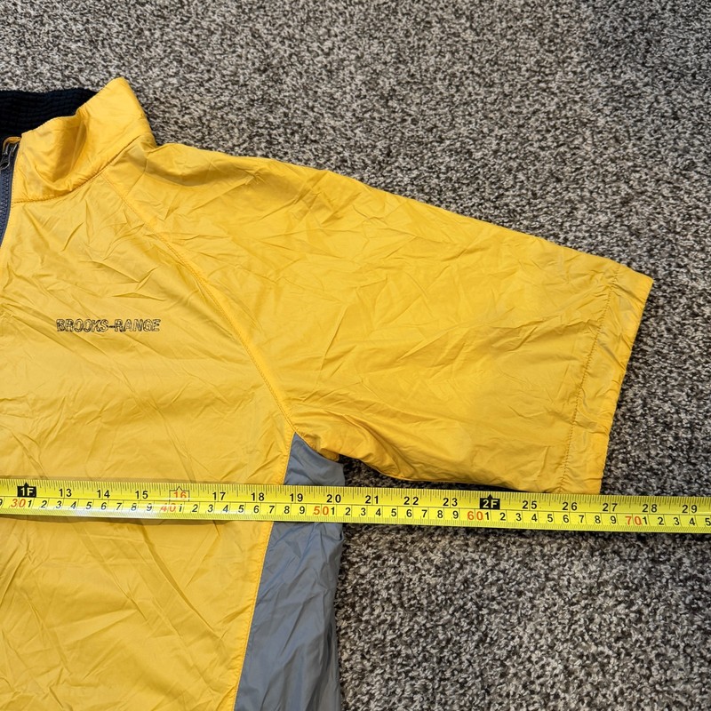 Brooks-Range Mountaineering Short Sleeve Mens M Grid Fleece 1/4 zip Shirt Yellow gallery