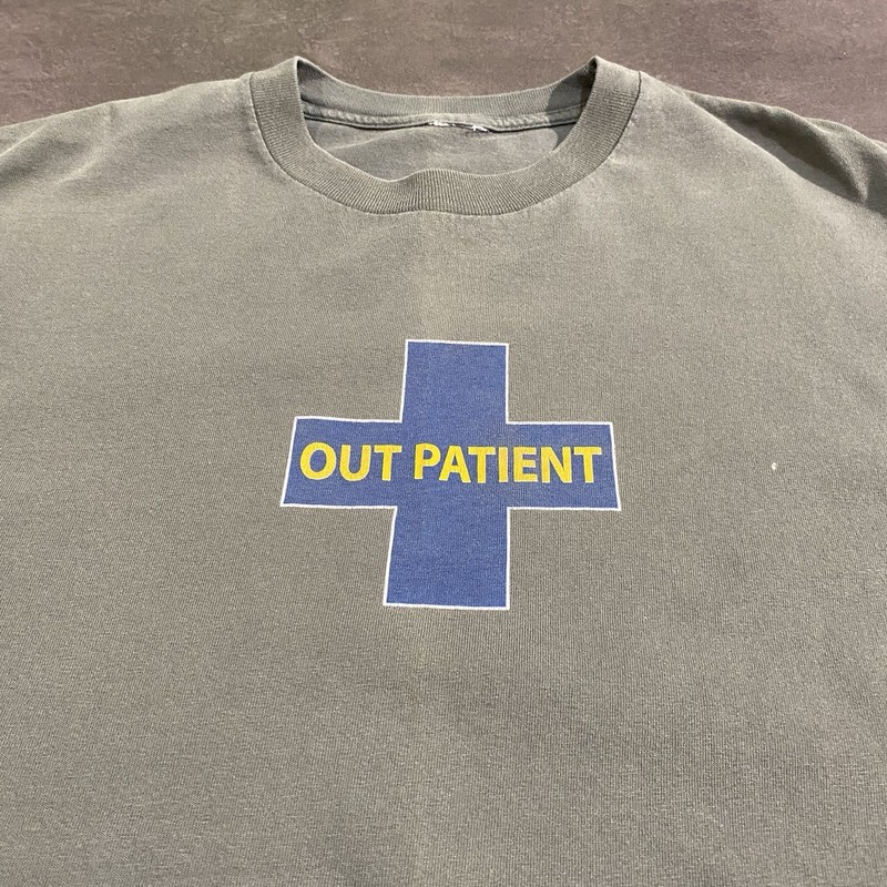 Vintage 90s y2k Out Patient Graphic Print Green T Shirt XL Men’s Funny Humor