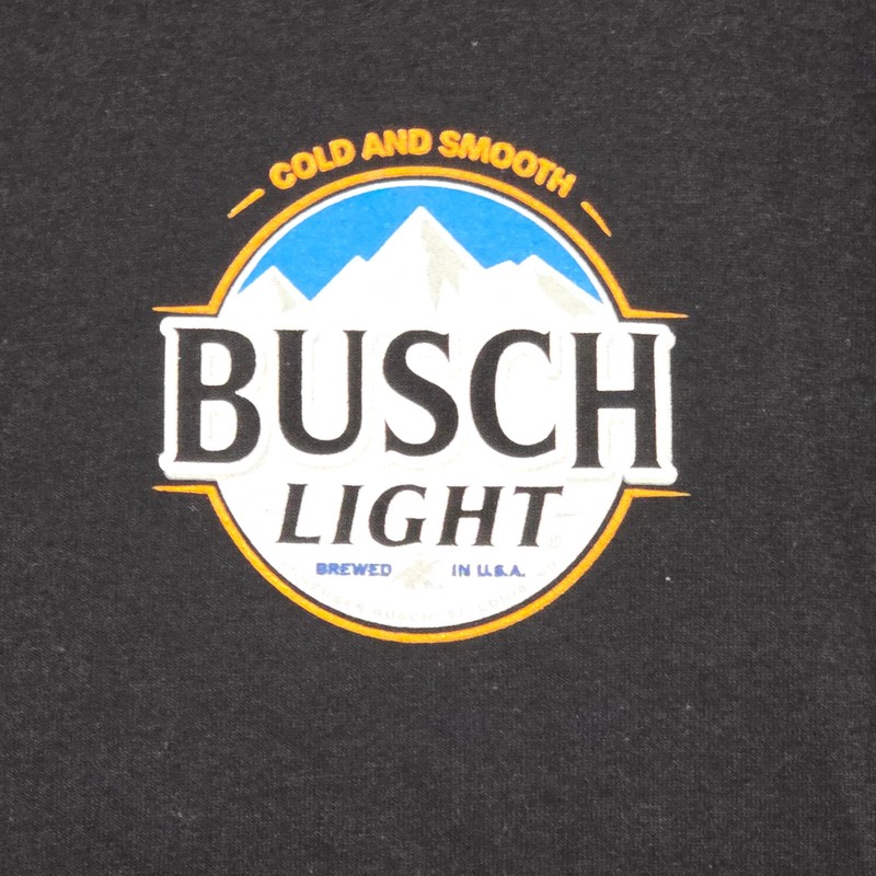 BUSCH LIGHT BEER Shirt Mens LARGE BLACK Deer Hunting Fishing Hiking Casual NWT gallery