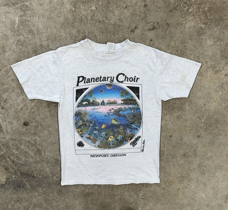 Vintage 90s Planetary Choir Ocean Nature Animals Oregon Graphic T-Shirt Medium