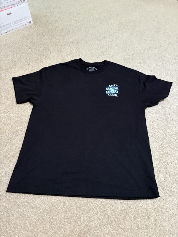 Size XL - Anti Social Social Club Glow In The Dark Pain T-shirt Black /Blue ASSC gallery