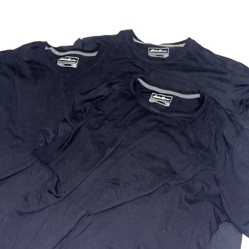 Lot of 3 Eddie Bauer legend T-Shirt Black T3XL Men Cotton Blend, used /Reusable
