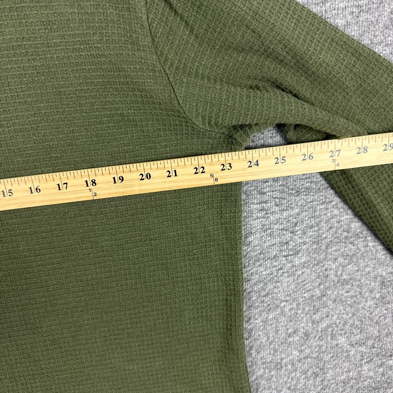Marine Layer Shirt Mens M/L Green Waffle Knit Henley Long Sleeve Supima USA Made gallery
