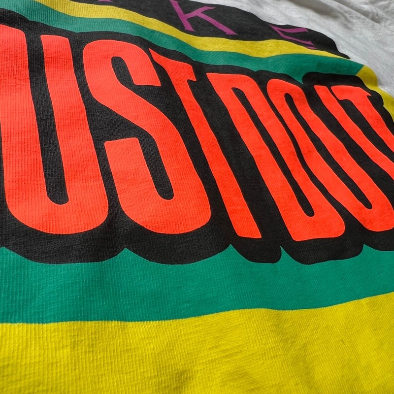 NIKE Just Do It T Shirt Men's XXL White Graphic Tee Orange Yellow Green Knit gallery