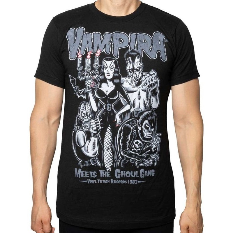 Kreepsville Vampira Meets Ghoul Gang Shirt Tee Gothic Horror S-M-L-XL-2X-3X NWT