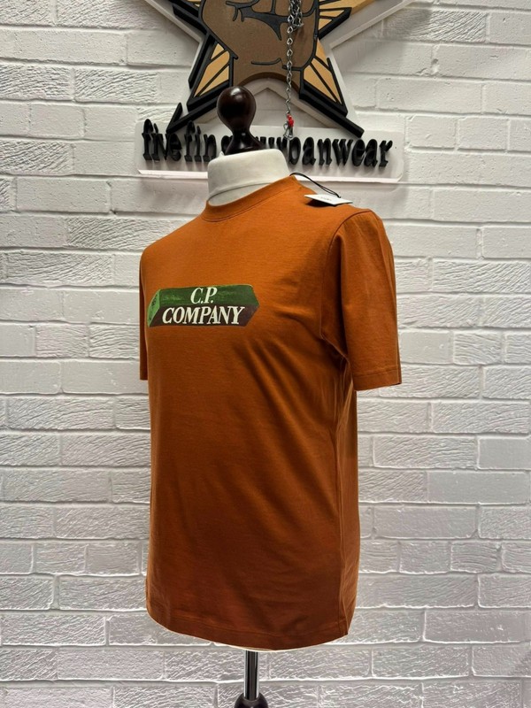 BNWT CP COMPANY 166A 30/1 Jersey T-shirt in orange – Small / p2p 19.5″