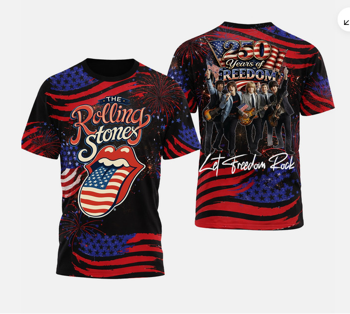 The Rolling Stones Band 250th Anniversary America, 250th years of Freedom Shirt.