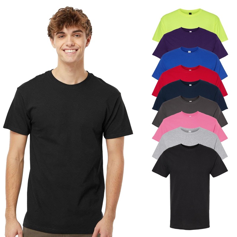M&O Men’s Gold Soft Touch T-Shirt 9-Pack, Mix Color, S-5XL, Cotton Preshrunk Tee