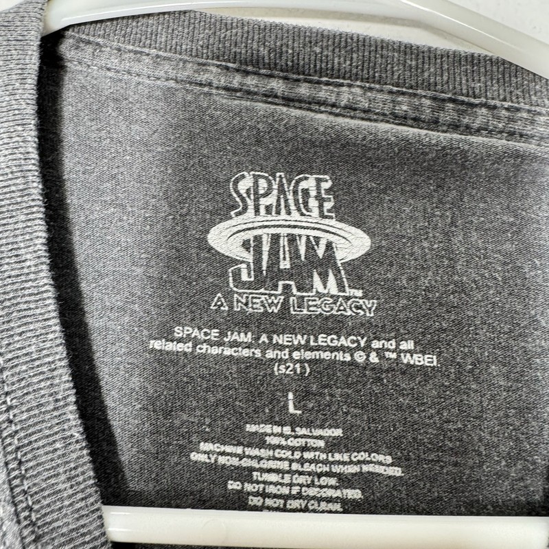 Vintage 1990s Space Jam Looney Tunes T-Shirt, Size Large, Black Grey Cartoons gallery