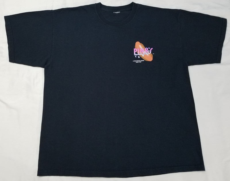 Pink’s Hot Dogs A Hollywood Legend shirt size XL Pinks California restaurant