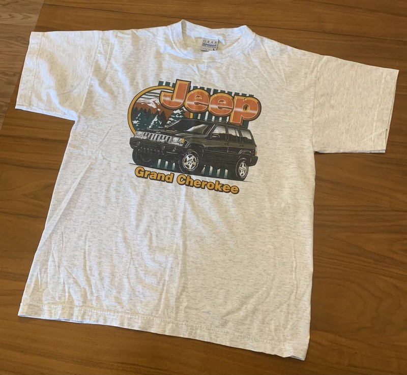 Vintage 90s Jeep Grand Cherokee T-Shirt Mens L Gray Gear For Sports Made In USA gallery