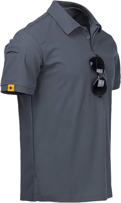 Quick Dry Shirt Mens Polo T-Shirt Tactical Combat Short Sleeve Team Work Casual