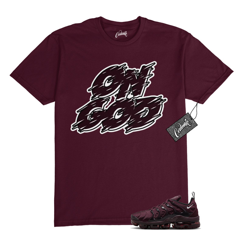 VaporMax Night Maroon Burgundy Cedar White Black Plus Air T Shirt Match ONGOD