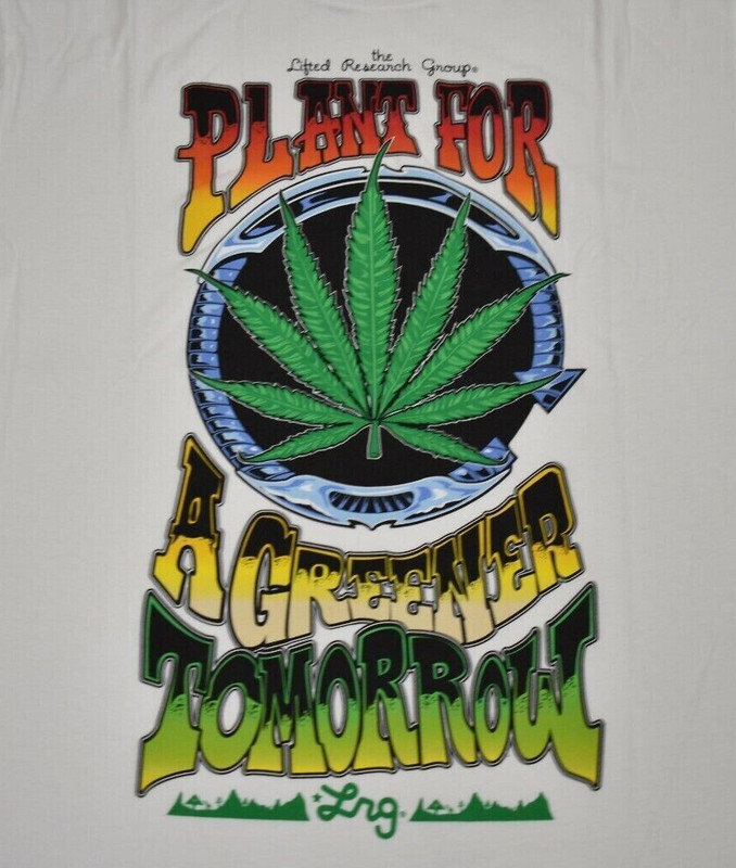 Lifted Research Group LRG Mens Plant For A Greener Tomorrow Weed White Shirt NWT gallery